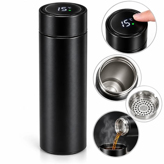 AGD/KUBEK STALOWY TERMICZNY 500ml. LED (50) -zdjęcie numer 1