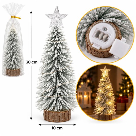BOŻ/CHOINKA z LAMPKAMI NA BATERIE Z 30cm (240) -zdjęcie numer 1