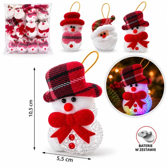 BOŻ/FIGURKA ŚWIECĄCA LED ZAWIESZKA MIX. (12)*BR* -zdjęcie numer 1