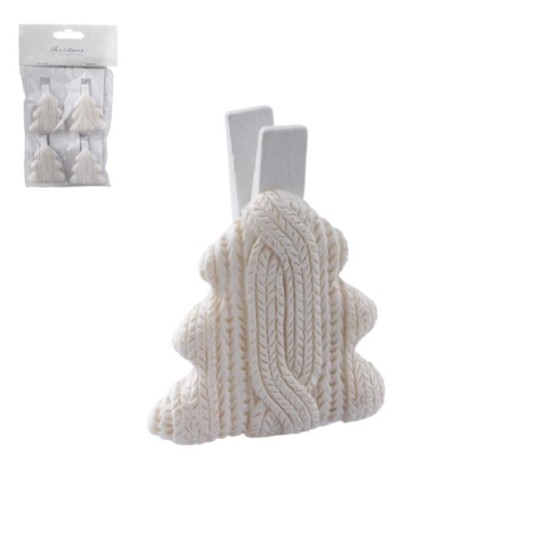 BOŻ/KLIPSY OZDOBNE CHOINKI kpl.4szt wys.4,5cm.*BR* -zdjęcie numer 1