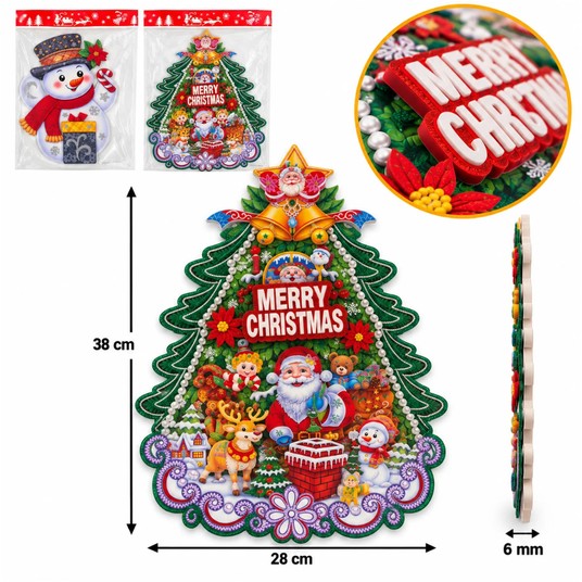 BOŻ/NAKLEJA DO OKNA 3D z PAPIERU 38cm (200) -zdjęcie numer 1