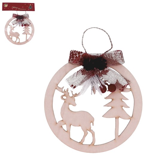 BOŻ/OZDOBA CHOINKOWA RENIFER śr.14cm (600) -zdjęcie numer 1