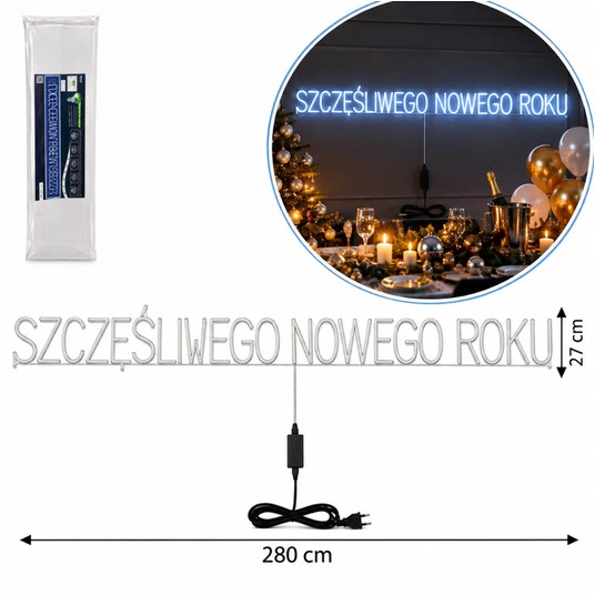 BOŻ/OZDOBA LED SZCZĘŚLIWEGO NOWEGO ROKU (6) -zdjęcie numer 1
