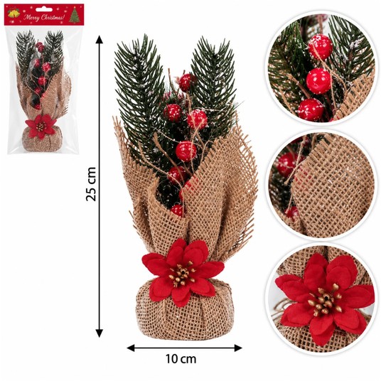 BOŻ/OZDOBA ŚWIĄTECZNA DRZEWKO wys.25cm (240)*BR* -zdjęcie numer 1