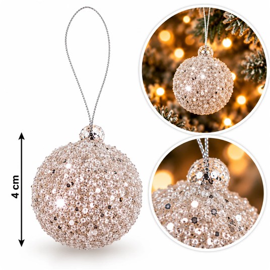 BOŻ/ZAWIESZKA KULA SZKLANA śr.4cm WF17001 (24) *BR -zdjęcie numer 1