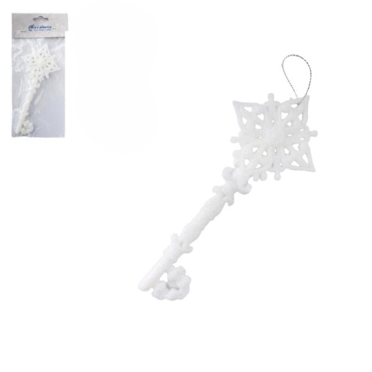 BOŻ/ZAWIESZKA OZDOBNA BIAŁY KLUCZ wys.16cm *BR* -zdjęcie numer 1