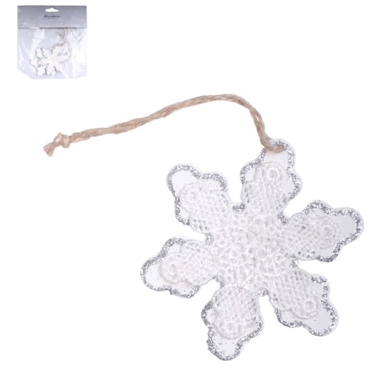 BOŻ/ZAWIESZKA ŚNIEŻYNKA DREWNO kpl.2szt 3089947 *B -zdjęcie numer 1