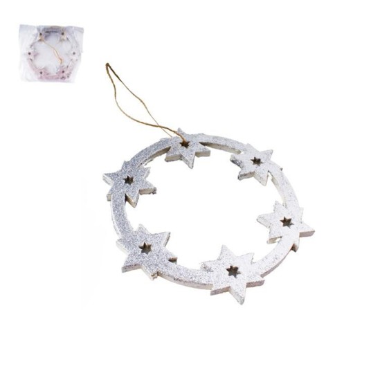 BOŻ/ZAWIESZKA WIANEK Z GWIAZDAMI śr. 15cm *BR* -zdjęcie numer 1