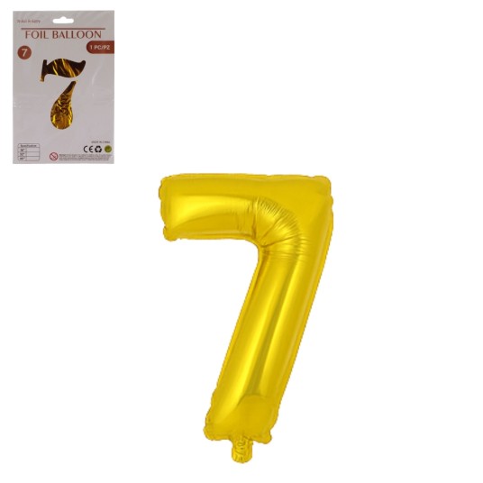 DEK/BALON FOLIOWY CYFRA 7 KOLOR ZŁOTY 32" (1/10) -zdjęcie numer 1