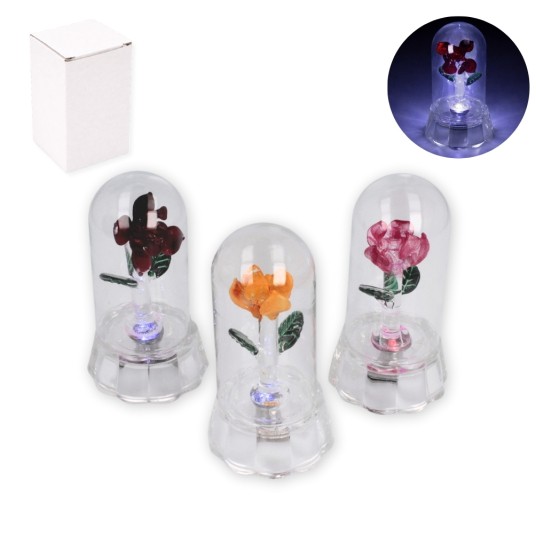 DEK/KWIATEK DEKOR. W SZKLANEJ KULI LED 10cm (200) -zdjęcie numer 1