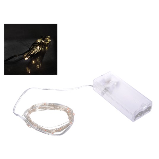 DEK/LAMPKI 100LED DRUCIK na bat. BIAŁE CIEPŁE (20) -zdjęcie numer 1