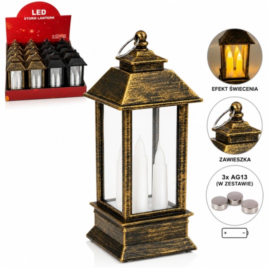 DEK/LATARENKA LED NA BATERIE 13cm. MIX (12/144) -zdjęcie numer 1