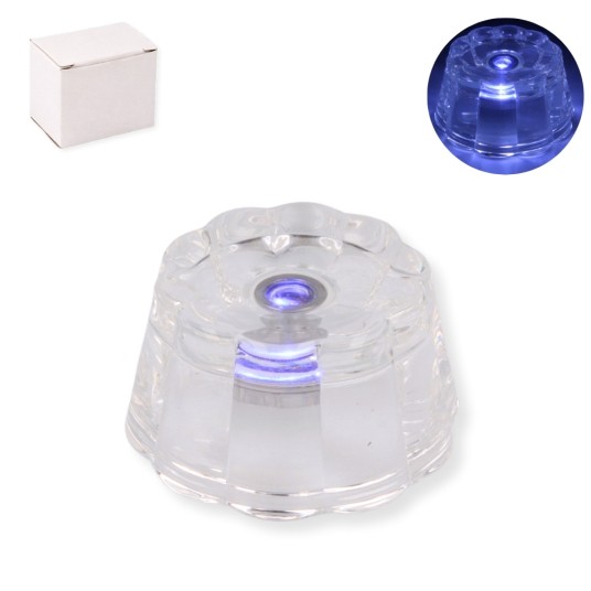 DEK/PODSTAWA SZKŁO LED NA BATERIE śr.4,5cm. (200) -zdjęcie numer 1