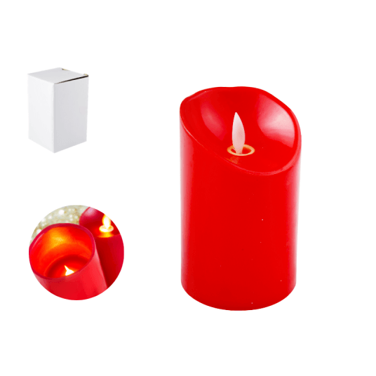 DEK/ŚWIECA LED na bat. CZERWONA wys.12cm -zdjęcie numer 1