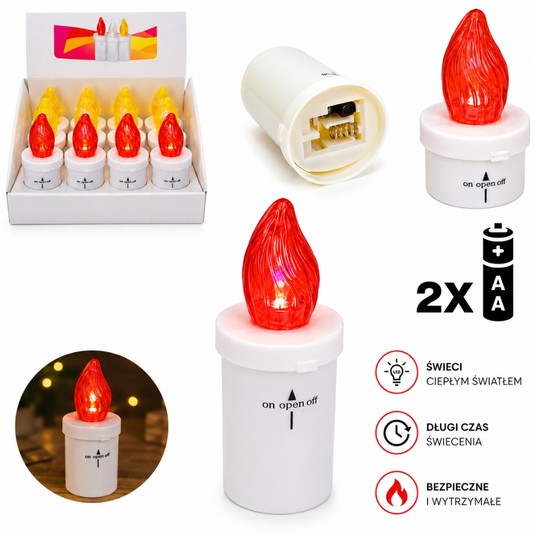 DEK/ŚWIECA LED na BATERIE 2xAA/LR6 11cm.(12/720) -zdjęcie numer 1