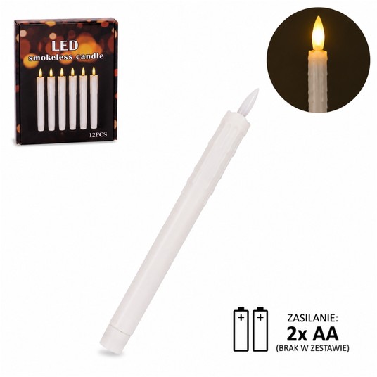 DEK/ŚWIECZKA LED NA BATERIE Wys.19cm (12/480) -zdjęcie numer 1