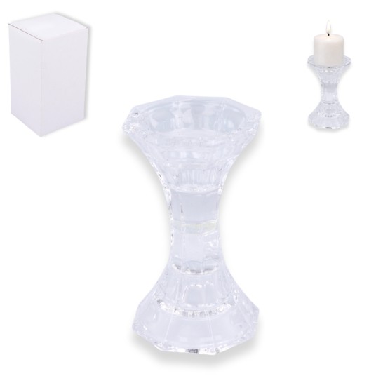 DEK/ŚWIECZNIK DEKOR. NA NÓŻCE KRYSZTAŁ 11cm(1/144) -zdjęcie numer 1