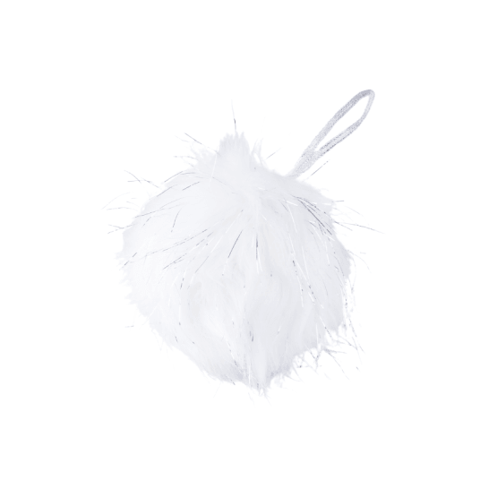 DEK/ZAWIESZKA PLUSZOWA USZTY. POMPON śr.9cm *BR* -zdjęcie numer 1