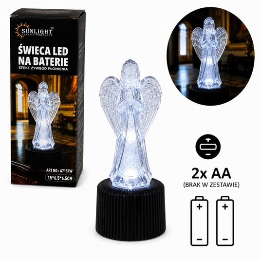 ELE/FIGURKA ANIOŁ LED BATERIE ŻYWY PŁOMIEŃ (1/144) -zdjęcie numer 1