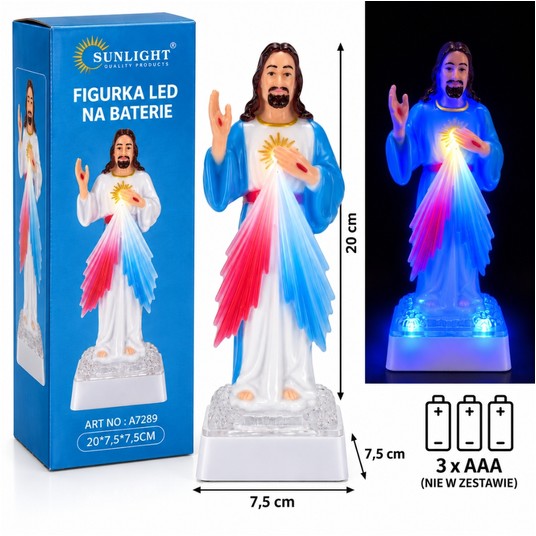 ELE/FIGURKA ŚWIĘTA JEZUS LED na BATERIE LR3 (96) -zdjęcie numer 1