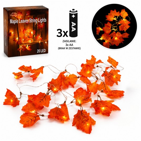 ELE/GIRLANA 20LED LIŚCIE JESIEŃ NA BATERIE (1/80) -zdjęcie numer 1