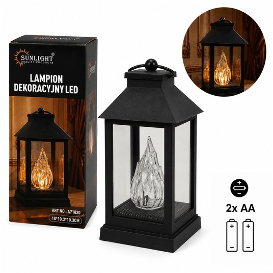ELE/LAMPION LED ŻYWY PŁOMIEŃ NA BATERIE 19cm. (36) -zdjęcie numer 1