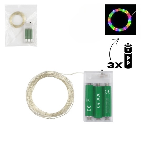 ELE/LAMPKI 100LED DRUCIK na BATERIE MULTIKO (500) -zdjęcie numer 1