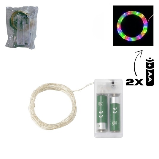 ELE/LAMPKI 50 LED 5m DRUCIK BATERIE MULTIKO (500) -zdjęcie numer 1