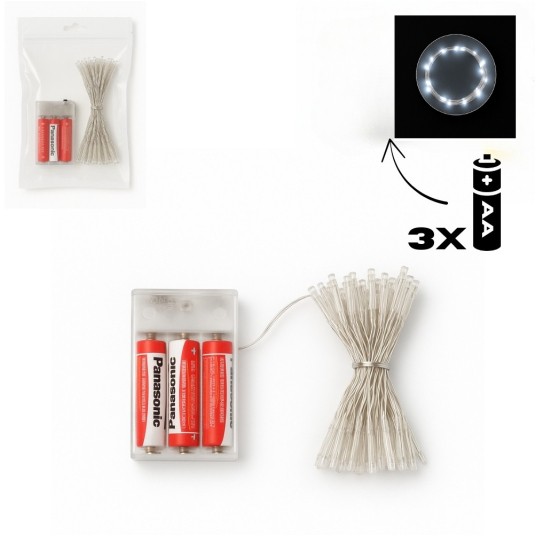 ELE/LAMPKI 50 LED na BATERIE BIAŁA ZIMNA (200) -zdjęcie numer 1