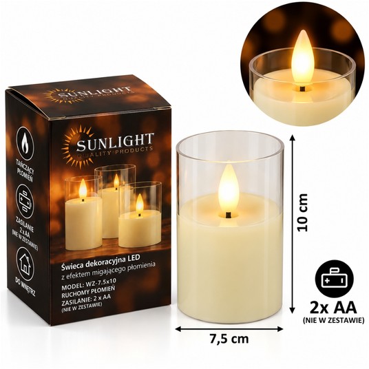 ELE/ŚWIECA LED na BATERIE LR3 EKRI 10cm. (192) -zdjęcie numer 1