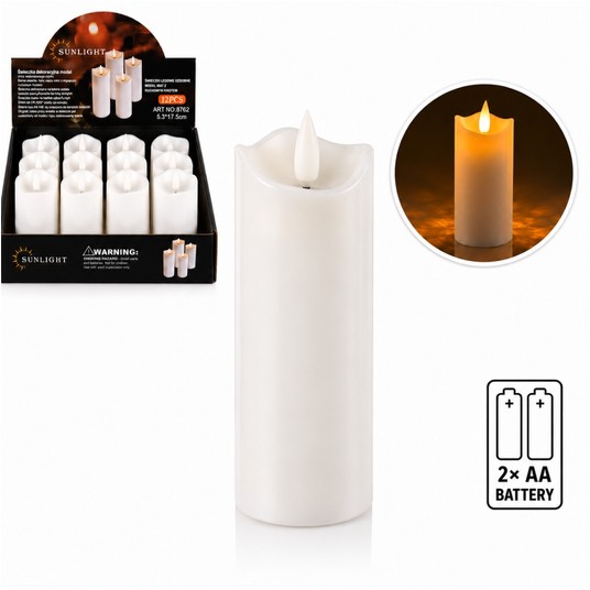 ELE/ŚWIECA LED na BATERIE PROSTA 17,5cm (12/120) -zdjęcie numer 1