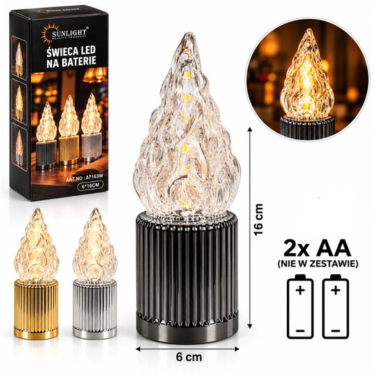 ELE/ŚWIECZKA LED BATERIE 16cm ŻYWY PŁOMIEŃ (1/144) -zdjęcie numer 1