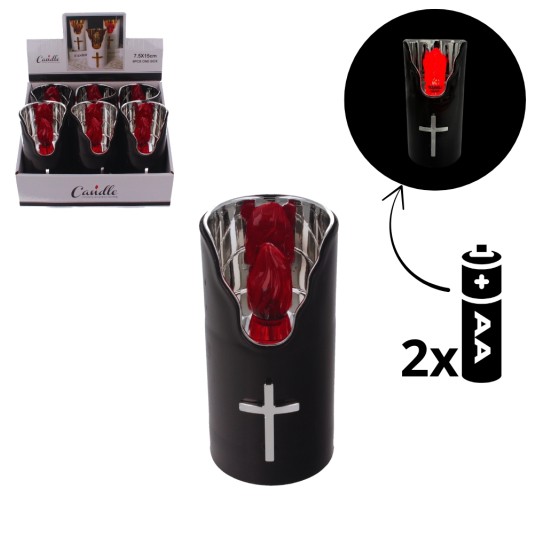 ELE/ZNICZ LED CZARNY 7.5x15cm. na BATERIE (6/144) -zdjęcie numer 1