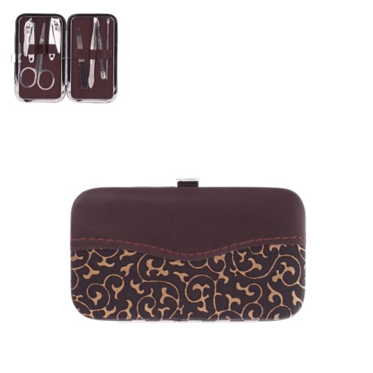 KOS/MANICURE Kpl. 7ele. w ETUI BRĄZ+WZÓR(300) -zdjęcie numer 1