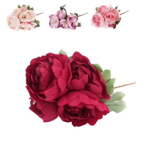 KWI/KWIATY BUKIET PEONIA Gał.5, dł.39cm. (125/500) -zdjęcie numer 1