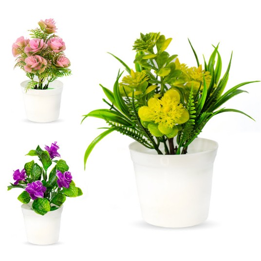 KWI/KWIATY SZTUCZNE W DONICZCE MIX wys.16cm (600) -zdjęcie numer 1