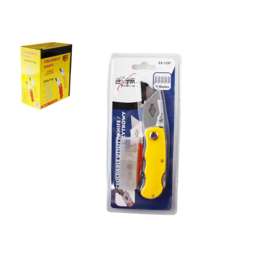 NRZ/NÓŻ DO TAPET + ZAPASY ŻÓŁTY dł.15cm (12) -zdjęcie numer 1