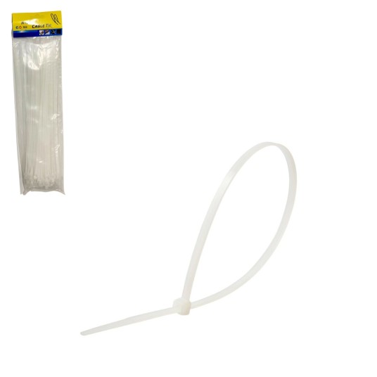 NRZ/OPASKI ZACISKOWE BIAŁE 4×350mm. Opak.100 (150) -zdjęcie numer 1