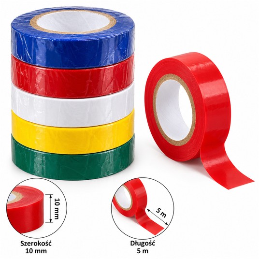NRZ/TAŚMA IZOLACYJNA Mix. KOLOR Opak.5szt. (150) -zdjęcie numer 1