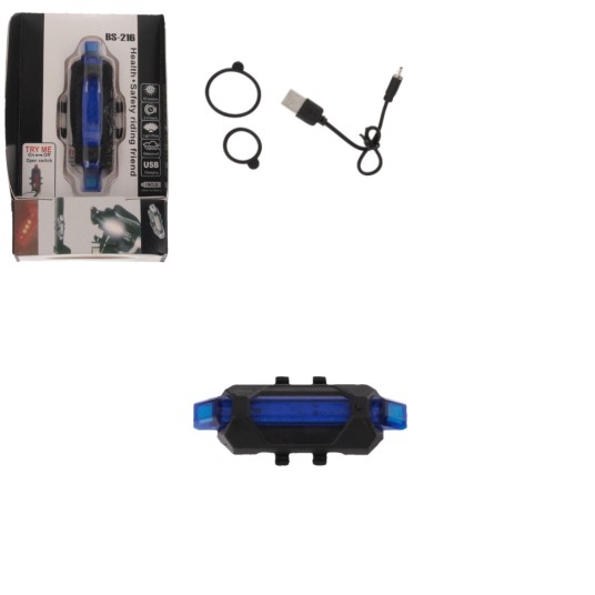 ROW/LAMPA ROWEROWA 5 LED TYŁ na USB NIEBIESK (240) -zdjęcie numer 1