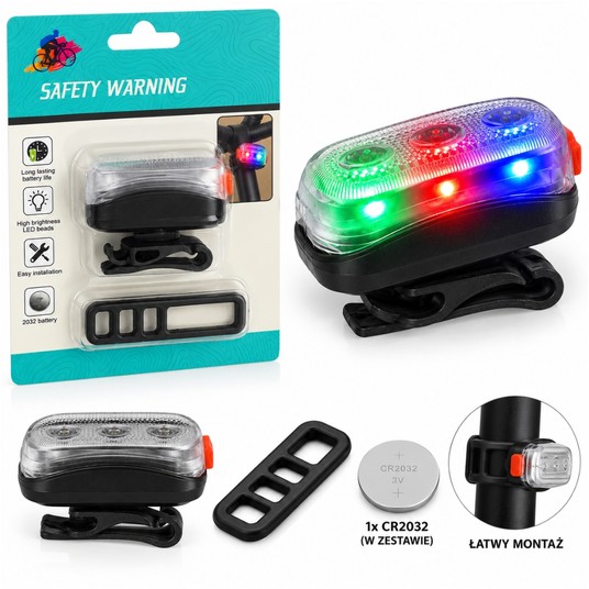 ROW/LAMPKA ROWER. 3 LED TYŁ BATERIE (60/240) -zdjęcie numer 1