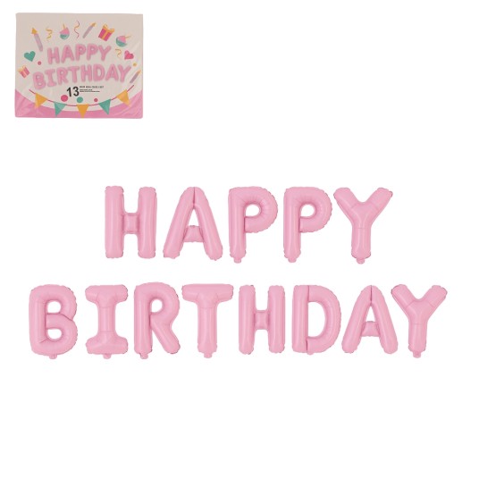 ZAB/BALON NAPIS "HAPPY BIRTHDAY" RÓŻOWY (1/500) -zdjęcie numer 1