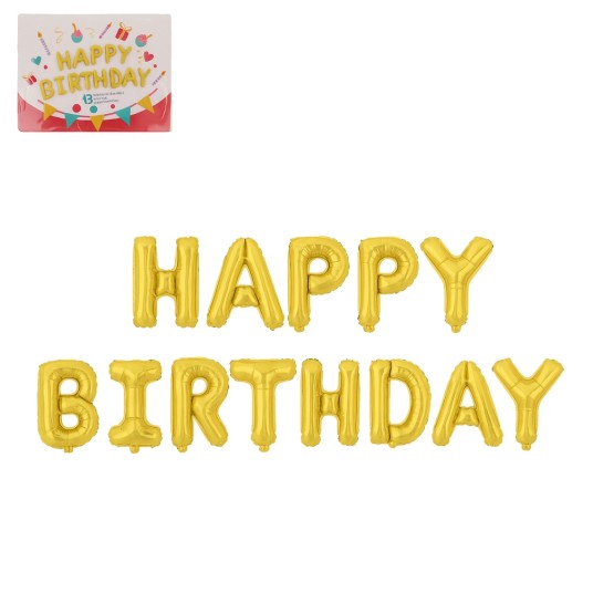 ZAB/BALON NAPIS "HAPPY BIRTHDAY" ZŁOTY (1/500) -zdjęcie numer 1