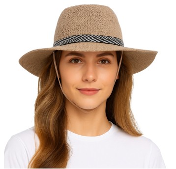 ADZ/KAPELUSZ LETNI SŁOMKOWY BRĄZOWY (100/400)
