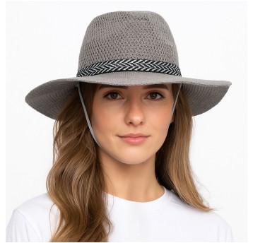 ADZ/KAPELUSZ LETNI SŁOMKOWY SZARY (100/400)