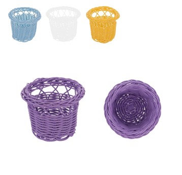 AGD/KOSZYK,STOJAK PLECIONY NA KWIATY KOLORY