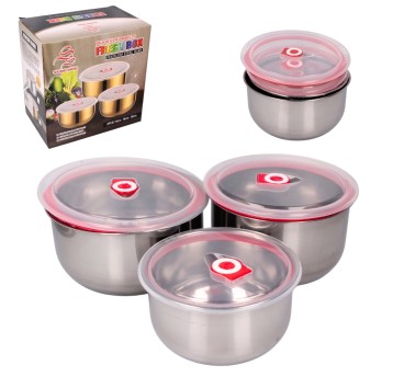 AGD/MISKI STALOWE Z POKRYWKĄ Zest.3szt. (36)