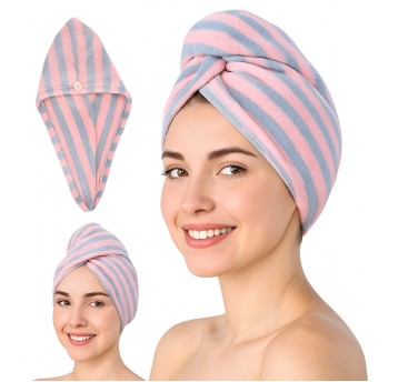 AGD/RĘCZNIK, TURBAN NA GŁOWĘ 62x21cm BR (12/600)