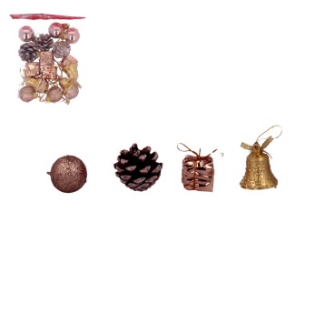 BOŻ/BOMBKI+ OZDOBY RÓŻNE śr.3cm. kpl.18szt (480)