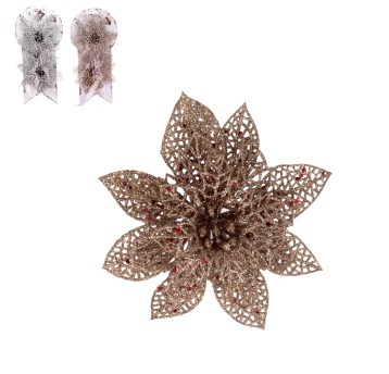 BOŻ/DEKORACJA ŚWIĄTECZNA KWIAT kpl.2szt.14cm (360)